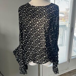 H&M Black and white floral blouse